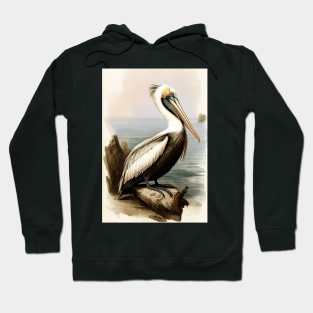 Vintage Pelican Painting Hoodie